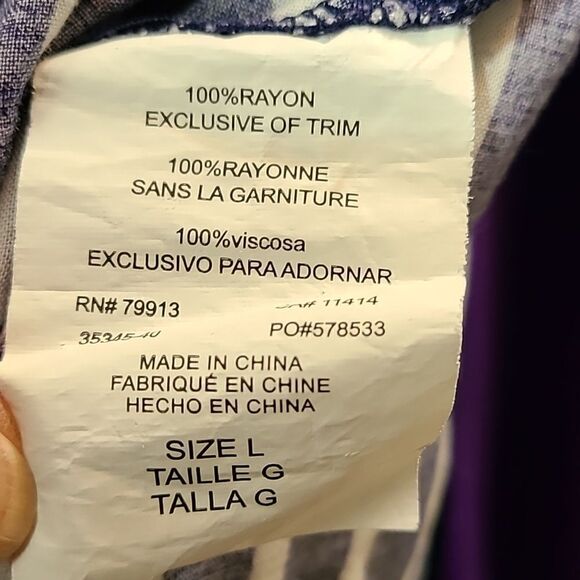 Oh Baby Maternity Top, Navy & White Stripes with Tie Belt, Size Large - Picture 8 of 8